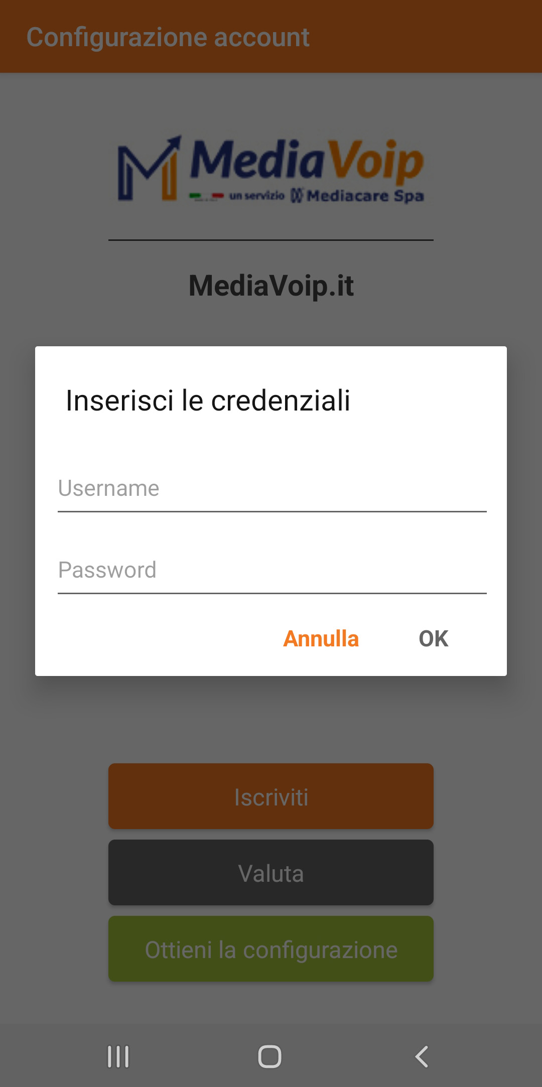 Login e password